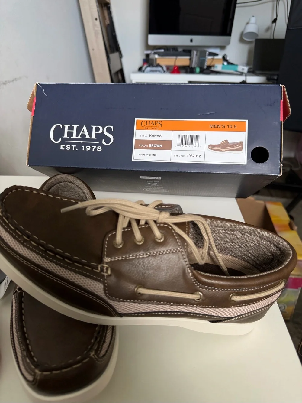 Chaps Brown and Tan Men's Boat Shoes